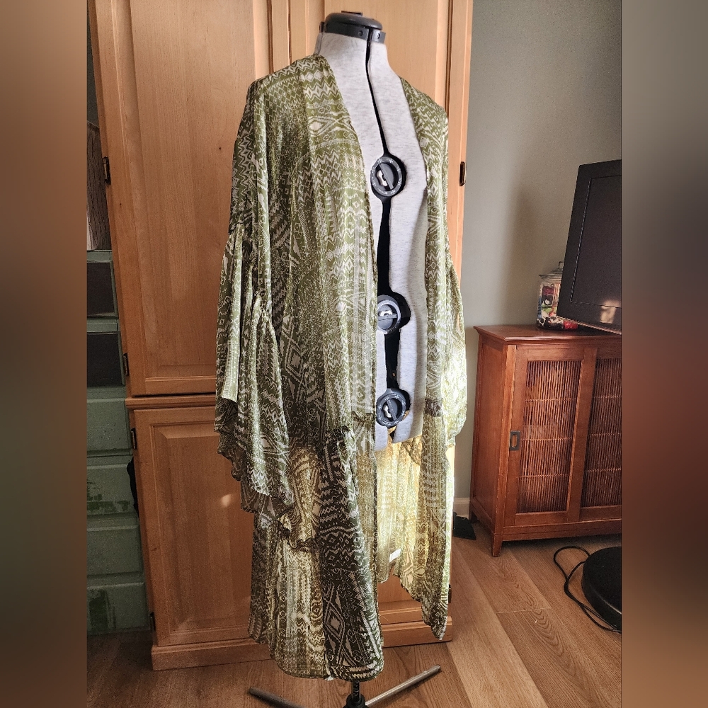Green Kimono Duster